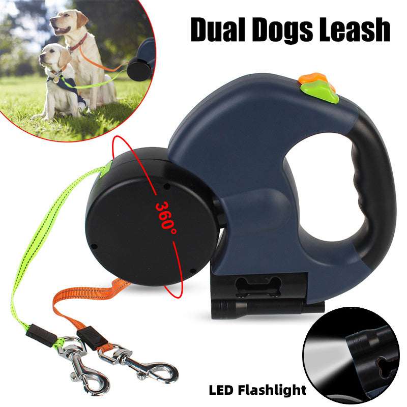 360 Dual Retractable Dog Leash